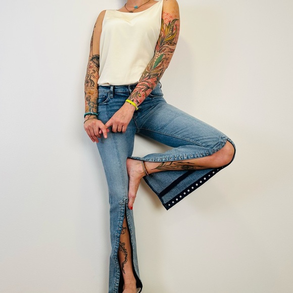 New HUDSON Nico Mid Rise Cigarette Jeans Fron Slits - Picture 3 of 11